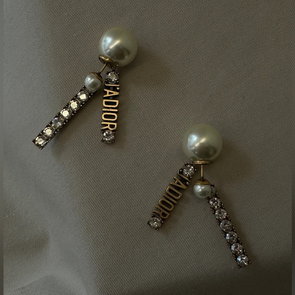Christian Dior J’adior Pearl and Crystal Earrings